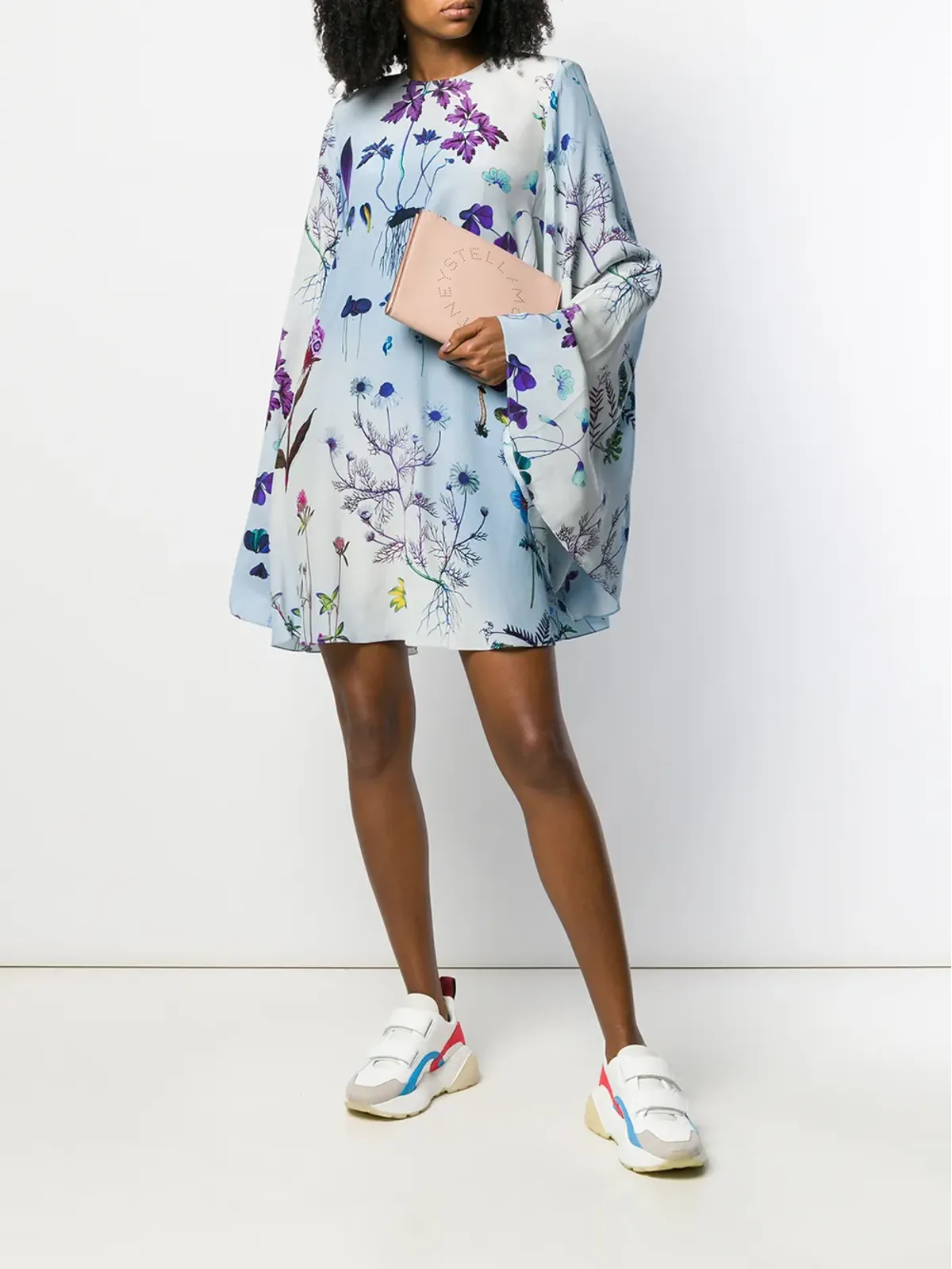 Stella McCartney フローラルプリント スモックドレス ブルー - 画像2