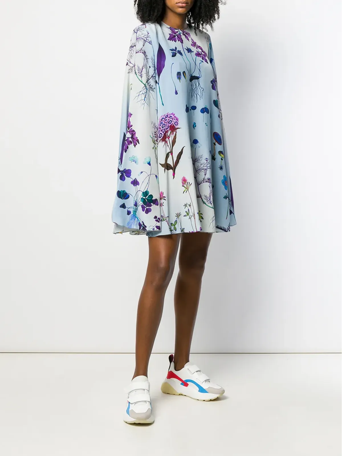 Stella McCartney フローラルプリント スモックドレス ブルー - 画像3