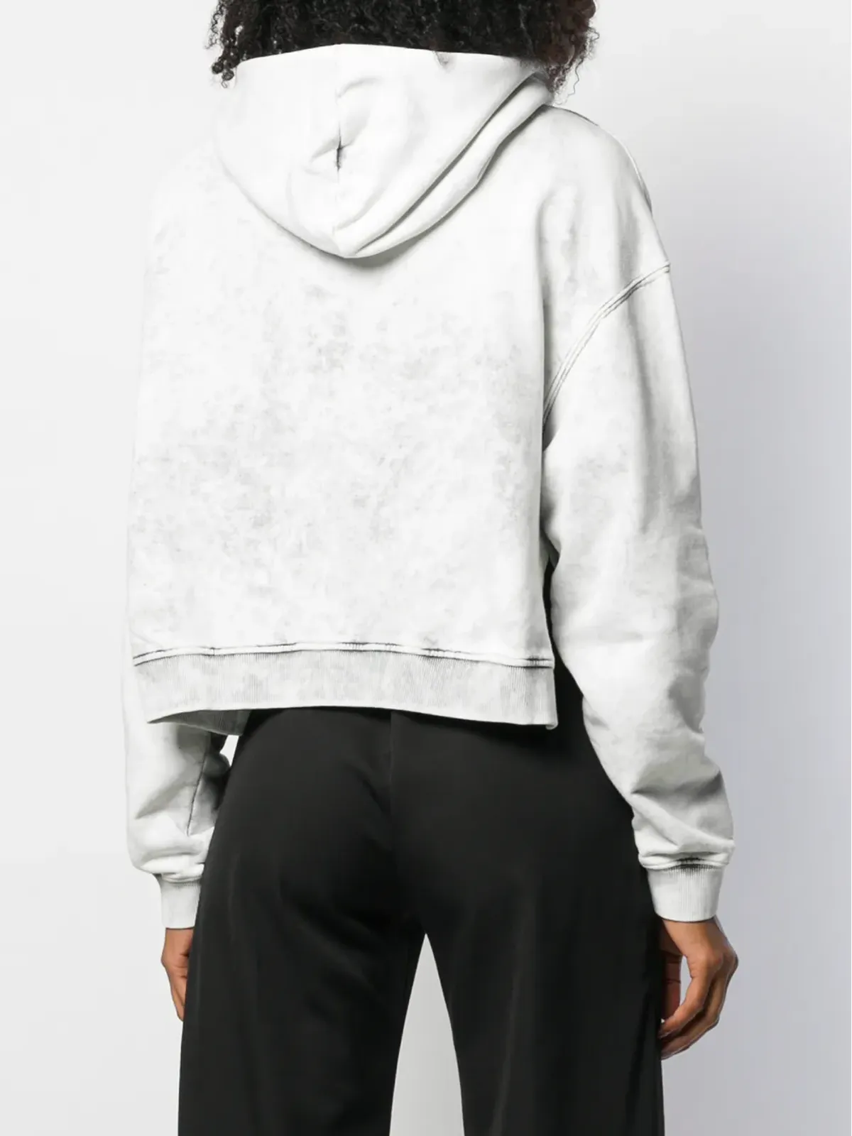 Stella McCartney クロップド アシッドウォッシュ フーディ - 画像4