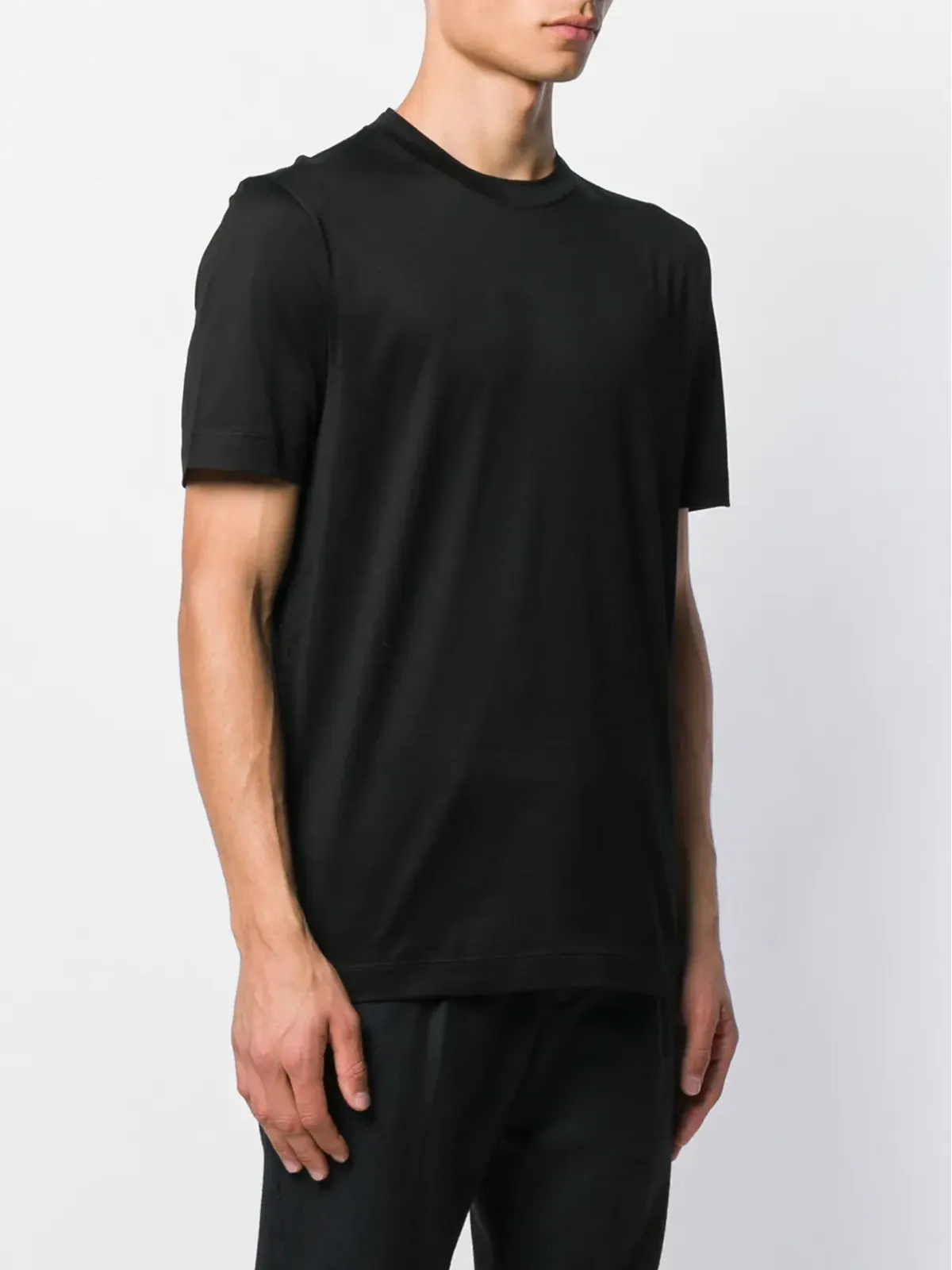 Canali スリムフィットTシャツ（ブラック） - 画像3