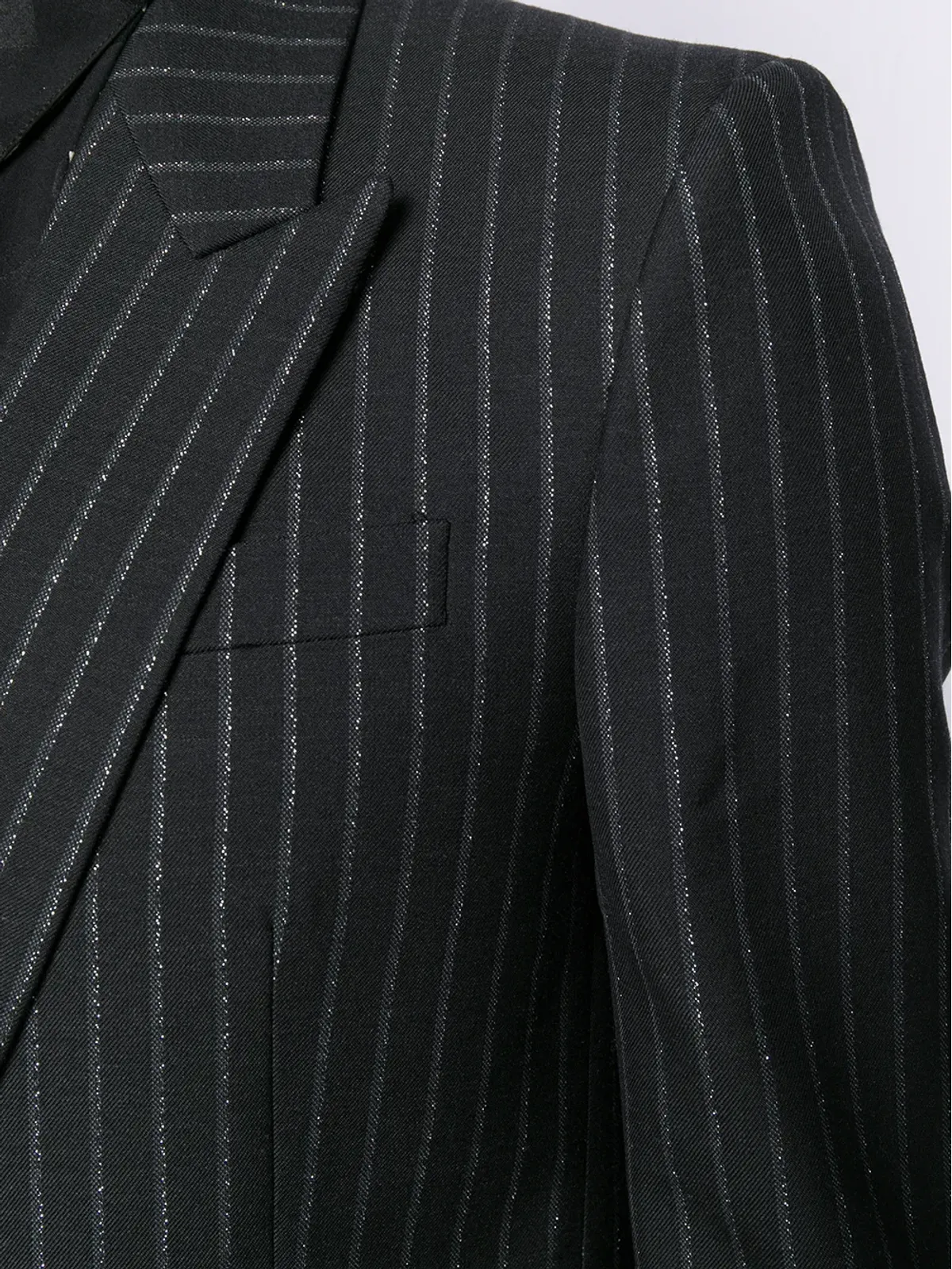 Saint Laurent メタリックストライプス ブレザー - ブラック - 画像5