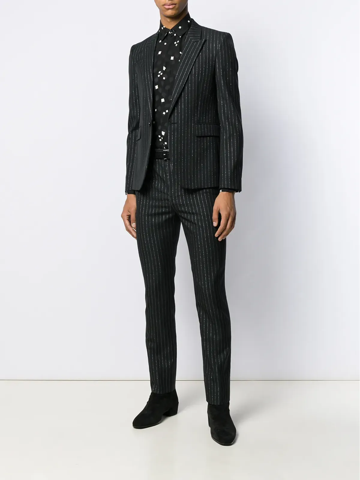 Saint Laurent メタリックストライプス ブレザー - ブラック - 画像2