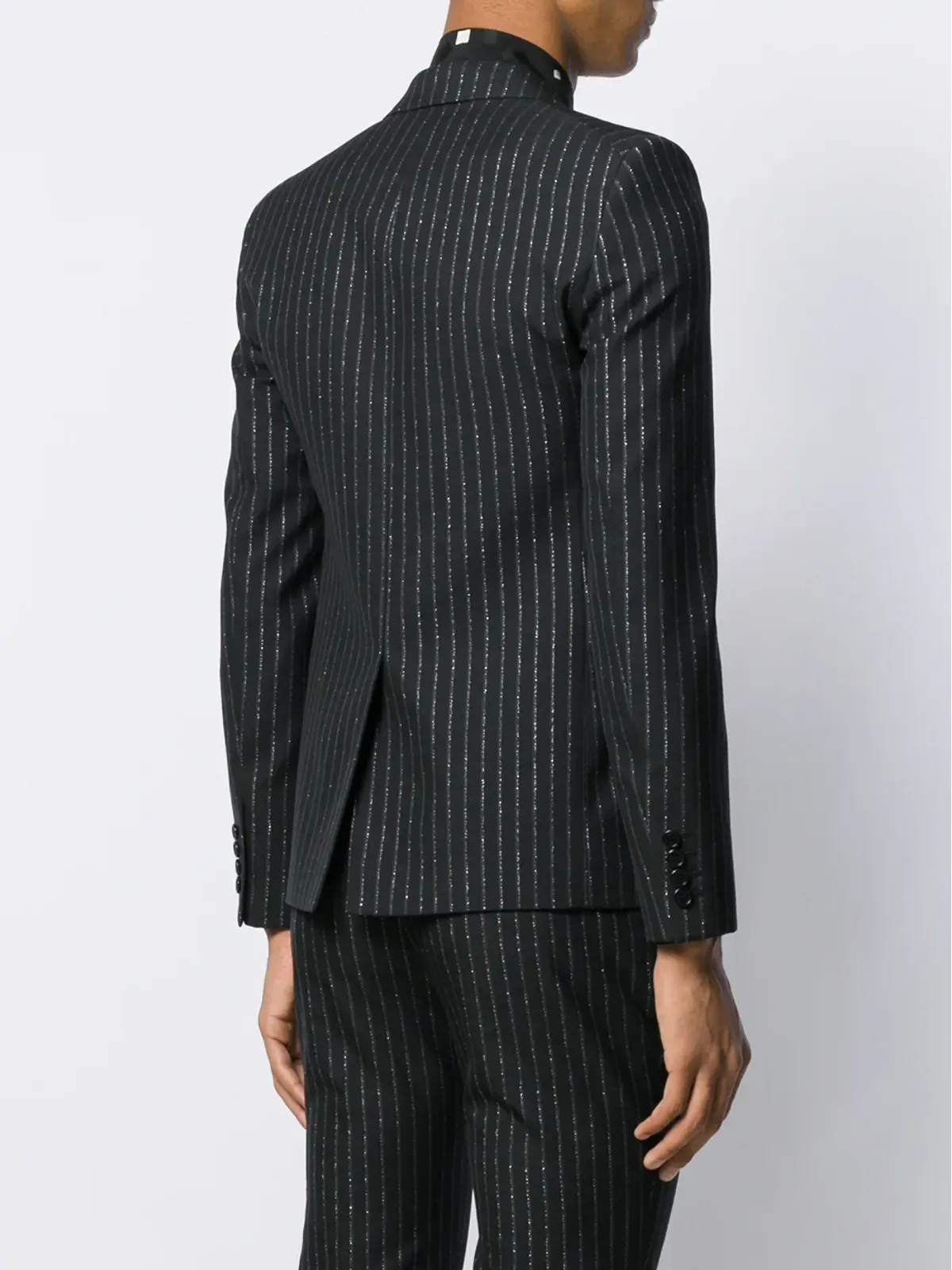Saint Laurent メタリックストライプス ブレザー - ブラック - 画像4