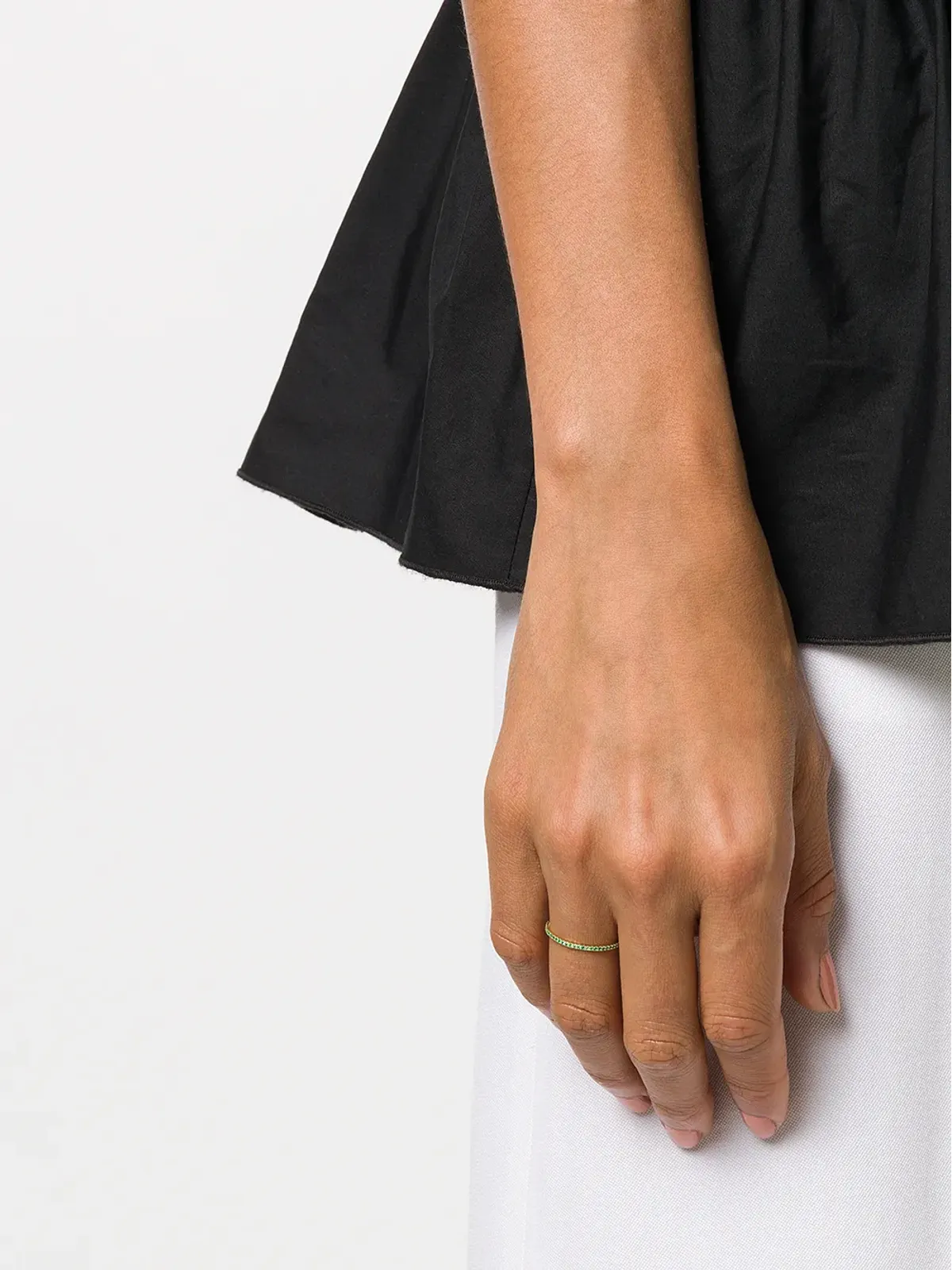 We by WHITEbIRD 18kt yellow gold emerald Solange ring - 画像2