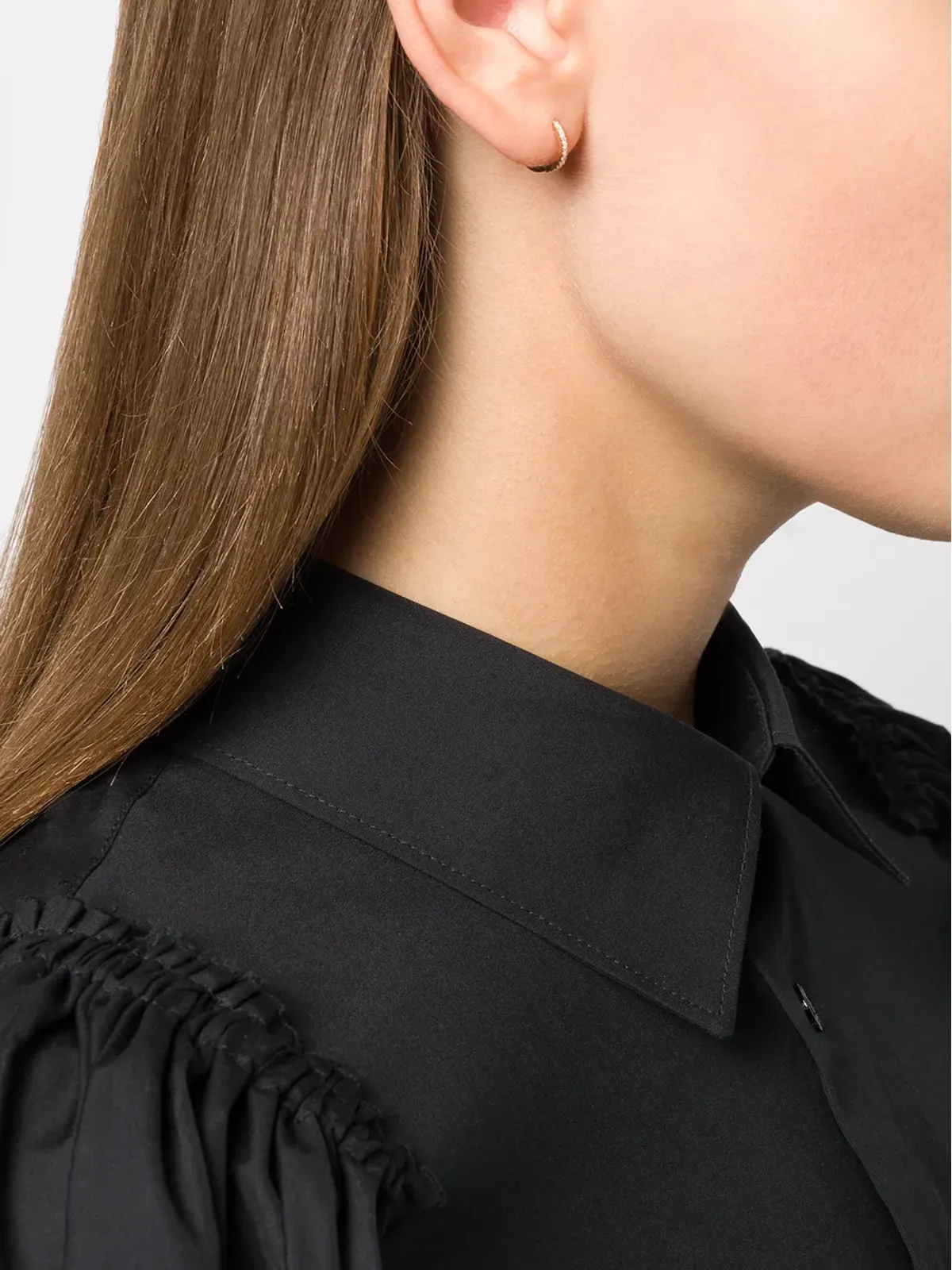 We by WHITEbIRD 18K ローズゴールド ダイヤモンド Margot フープ ピアス - 画像2
