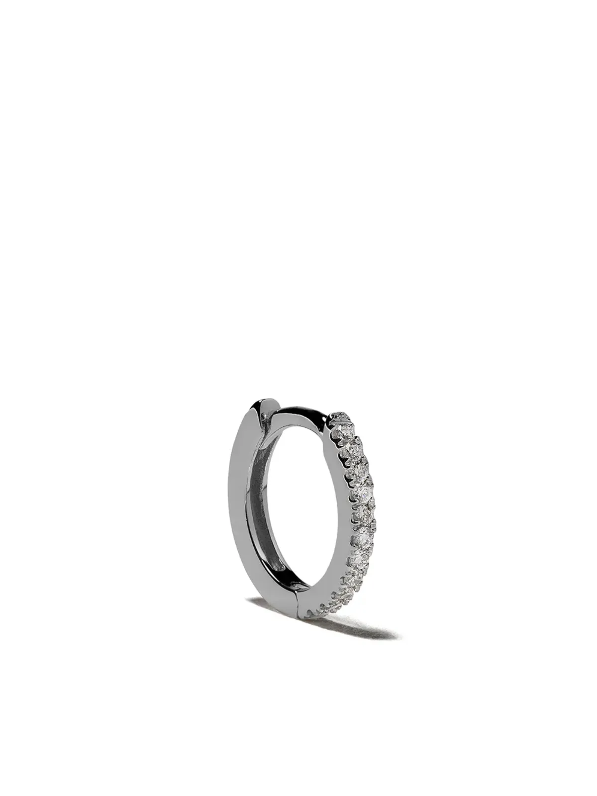 We by WHITEbIRD Margot 18ktホワイトゴールド ダイヤモンド シングルフープピアス - 画像1
