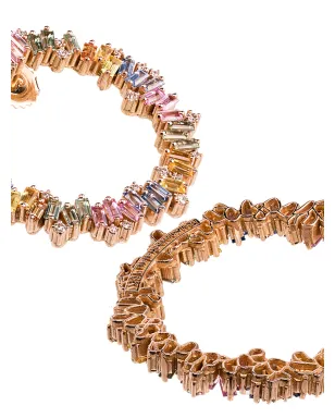 Suzanne Kalan 18kt ローズゴールド ファイヤーワークス サファイア フープピアス - サムネイル3