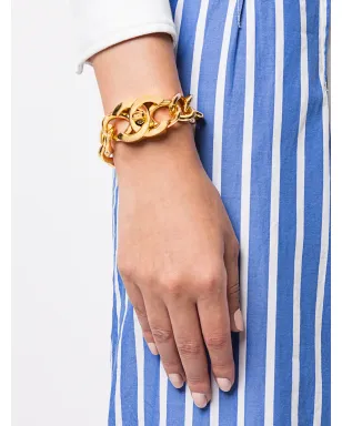CHANEL Pre-Owned 1996 CCターンロックモチーフチェーンブレスレット - Gold - サムネイル2