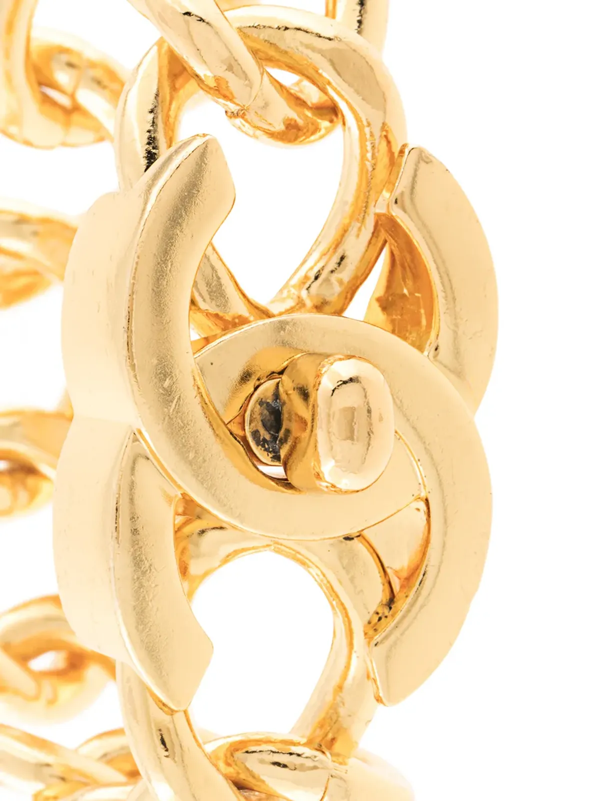 CHANEL Pre-Owned 1996 CCターンロックモチーフチェーンブレスレット - Gold - 画像3