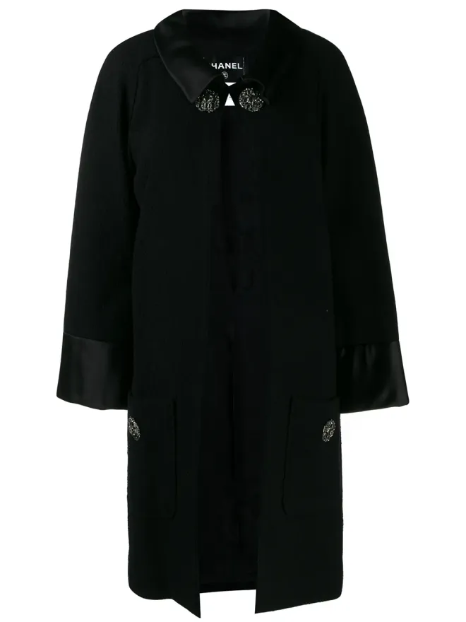 CHANEL Pre-Owned CHANEL Pre-Owned ボタン留め襟付きミディ丈コートの商品画像