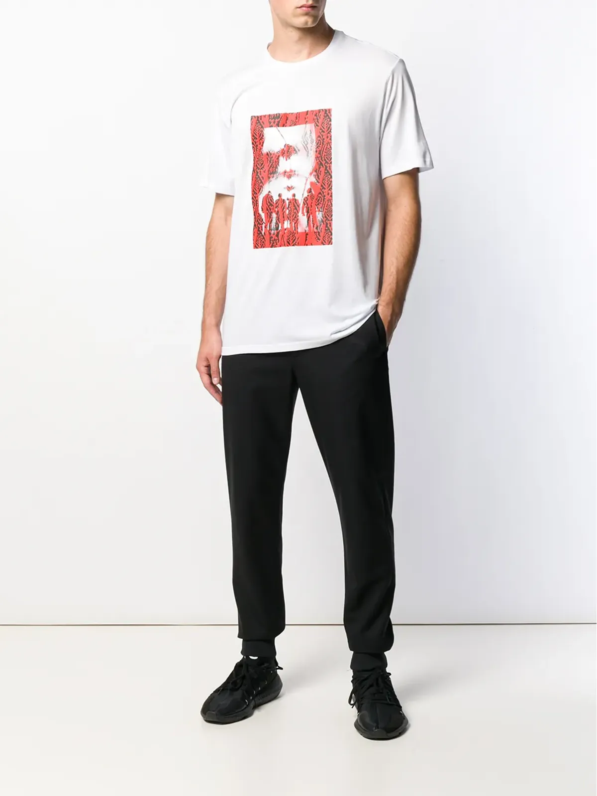 Neil Barrett コントラストプリントTシャツ - ホワイト - 画像2