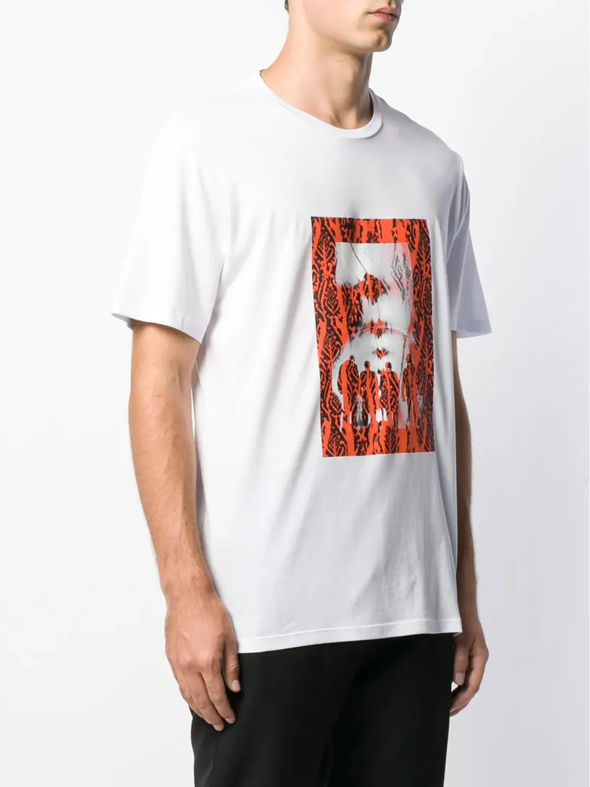 Neil Barrett コントラストプリントTシャツ - ホワイト - 画像3