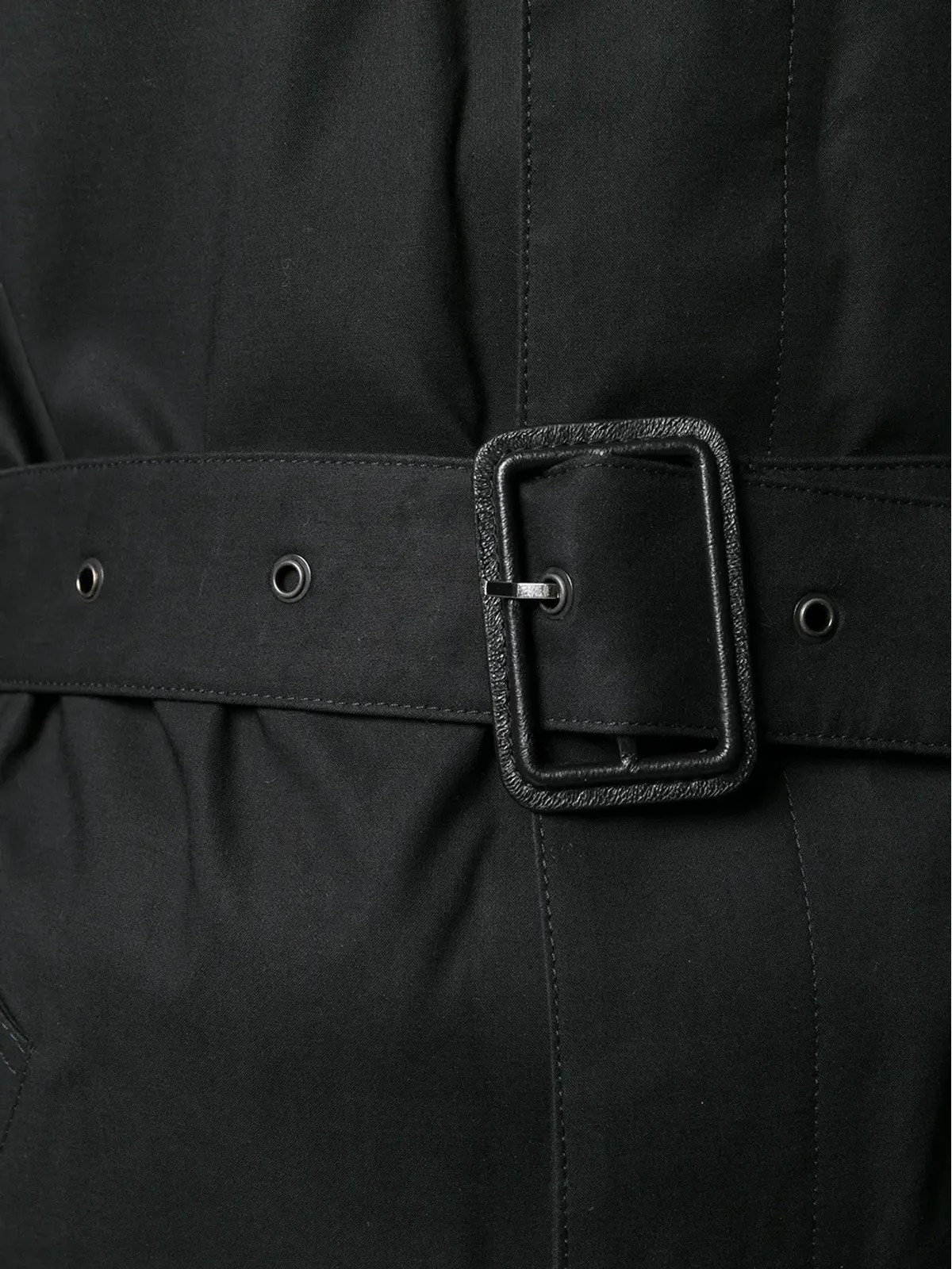 Saint Laurent ベルト付きカーコート - ブラック - 画像5