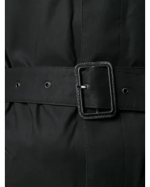 Saint Laurent ベルト付きカーコート - ブラック - サムネイル5