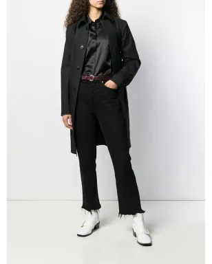 Saint Laurent ベルト付きカーコート - ブラック - サムネイル2