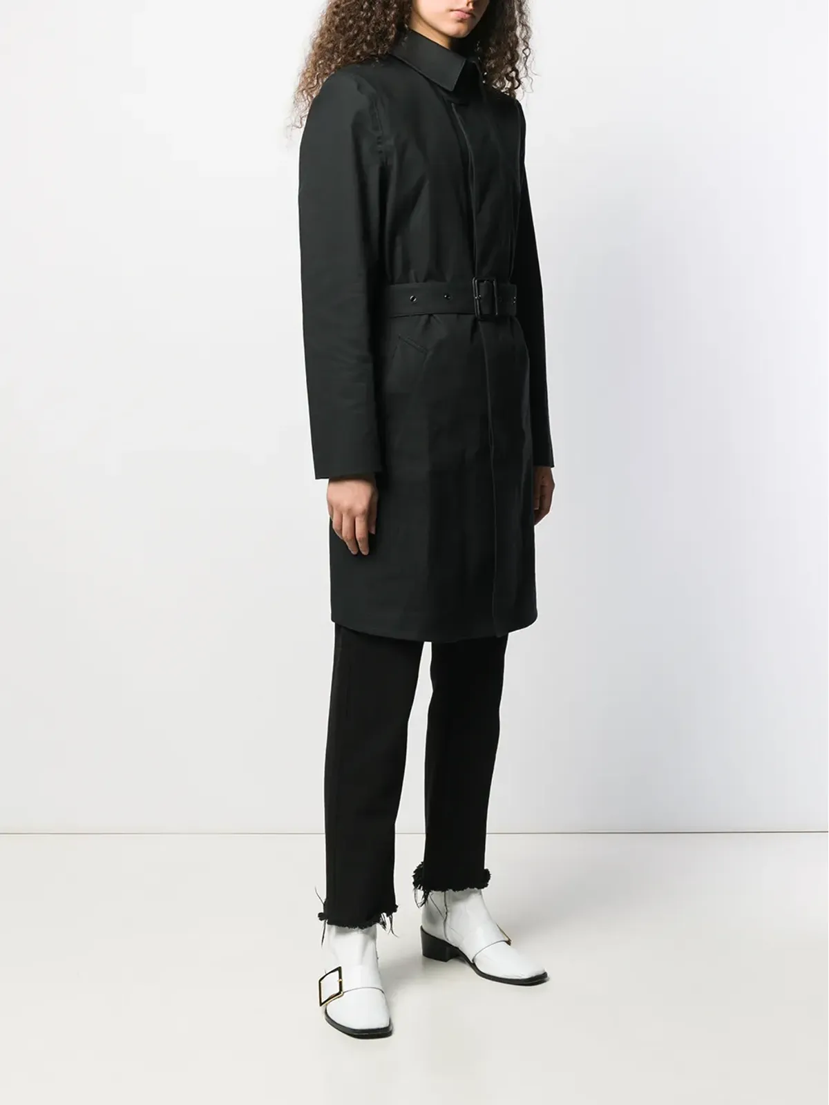 Saint Laurent ベルト付きカーコート - ブラック - 画像3