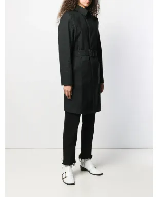Saint Laurent ベルト付きカーコート - ブラック - サムネイル3