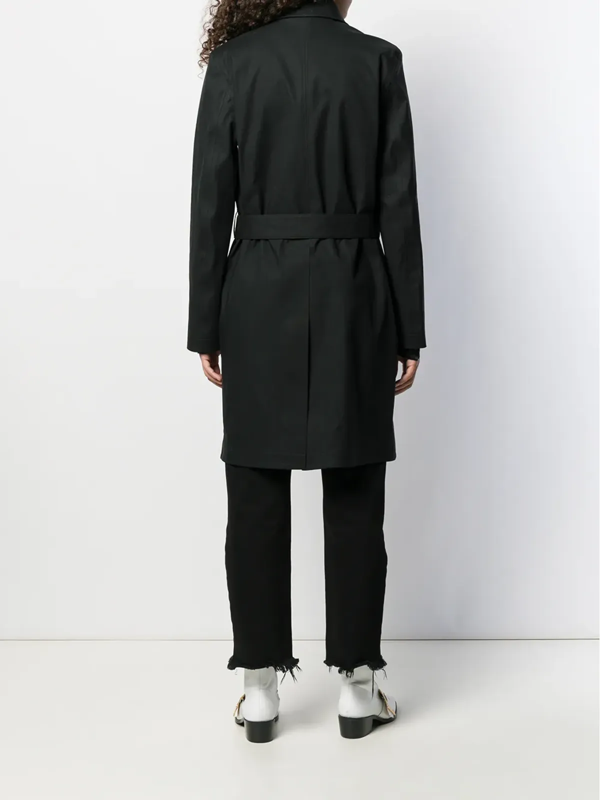 Saint Laurent ベルト付きカーコート - ブラック - 画像4