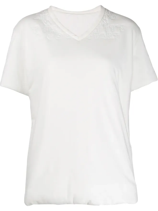 MM6 Maison Margiela MM6 Maison Margiela padded V-neck T-shirt - Whiteの商品画像