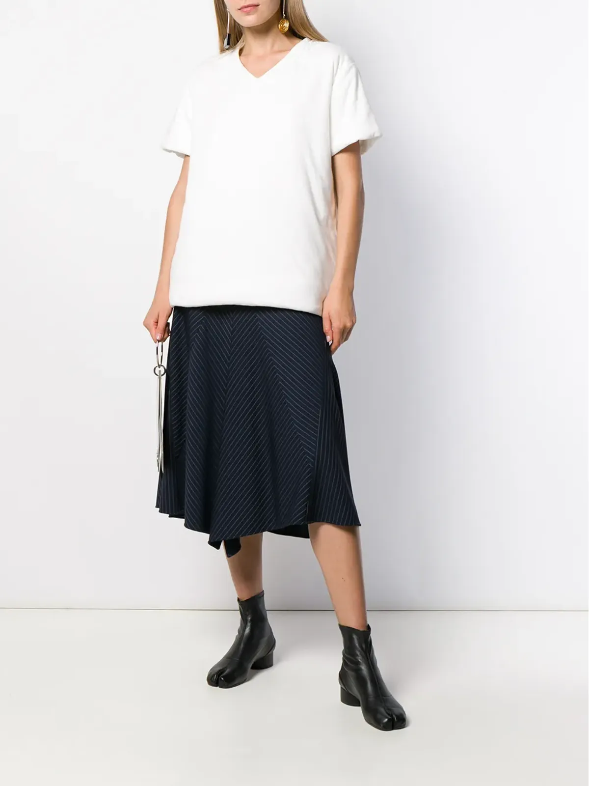 MM6 Maison Margiela padded V-neck T-shirt - White - 画像2