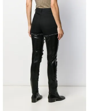 Saint Laurent セクイン装飾 ダメージ加工スキニージーンズ - ブラック - サムネイル4
