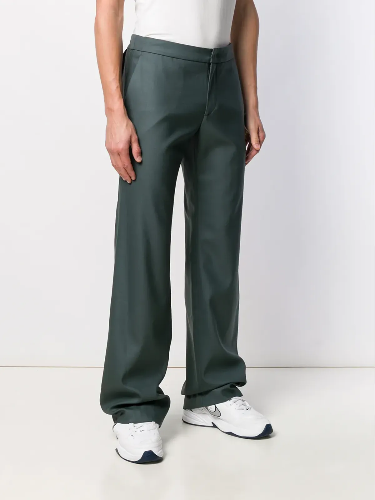 Off-White グレーのワイドレッグ テーラードトラウザー - 画像3