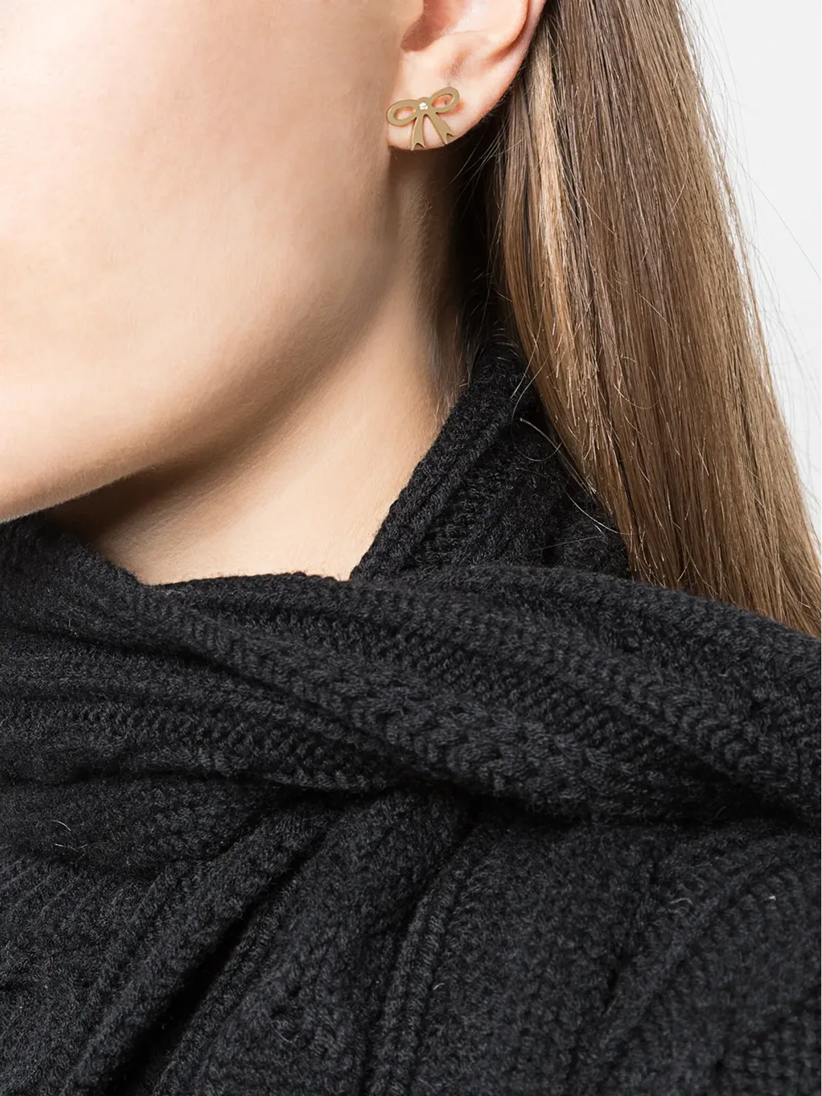 Irene Neuwirth 18Kイエローゴールド リボンモチーフ スタッドピアス - 画像2