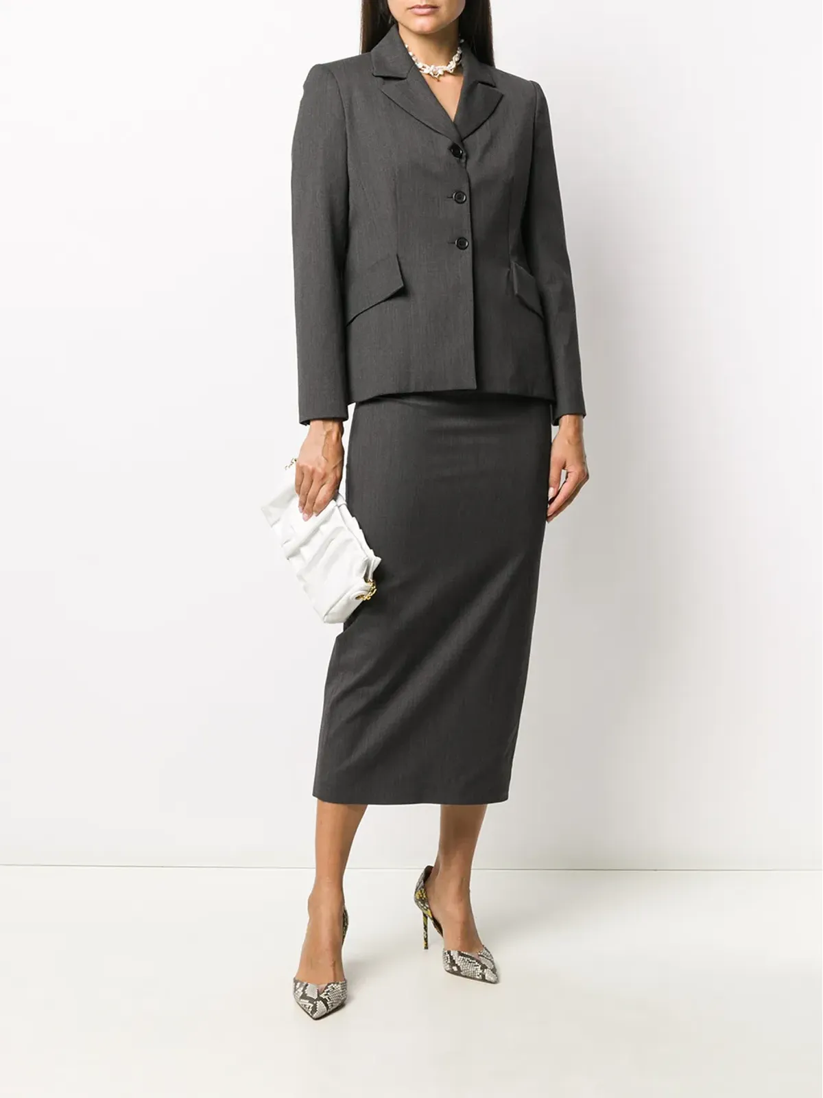 In The Mood For Love notched-lapels single-breasted blazer - Grey - 画像2