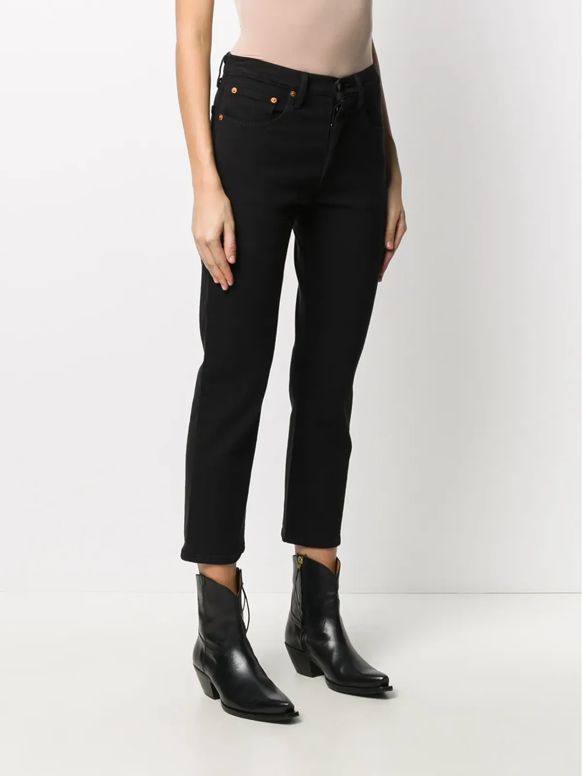 Levi's ストレートレッグ・クロップドジーンズ - ブラック - 画像3