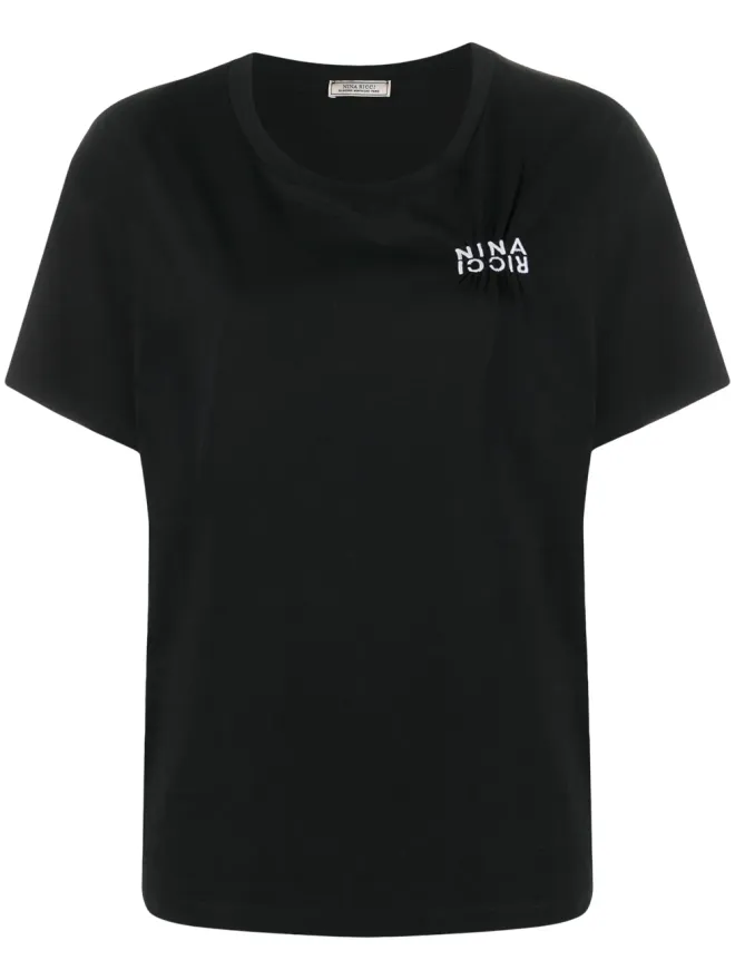 Nina Ricci Nina Ricci 刺繍ロゴTシャツ ブラックの商品画像