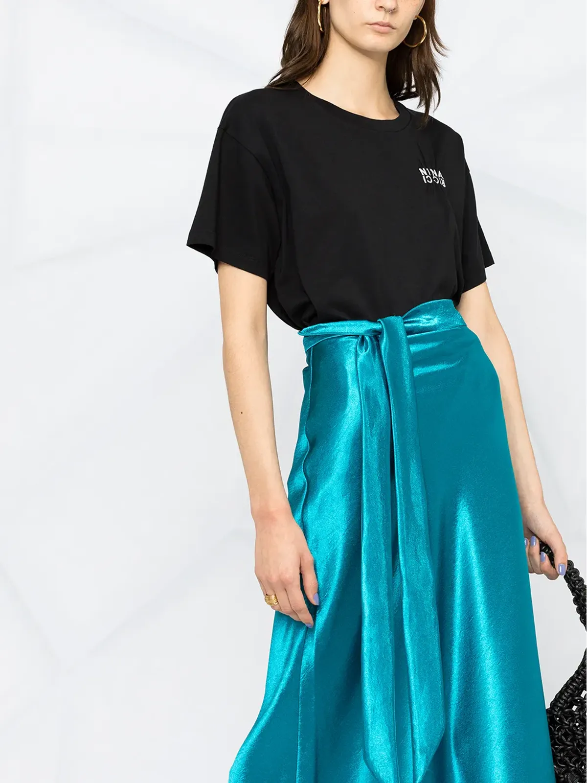 Nina Ricci 刺繍ロゴTシャツ ブラック - 画像5