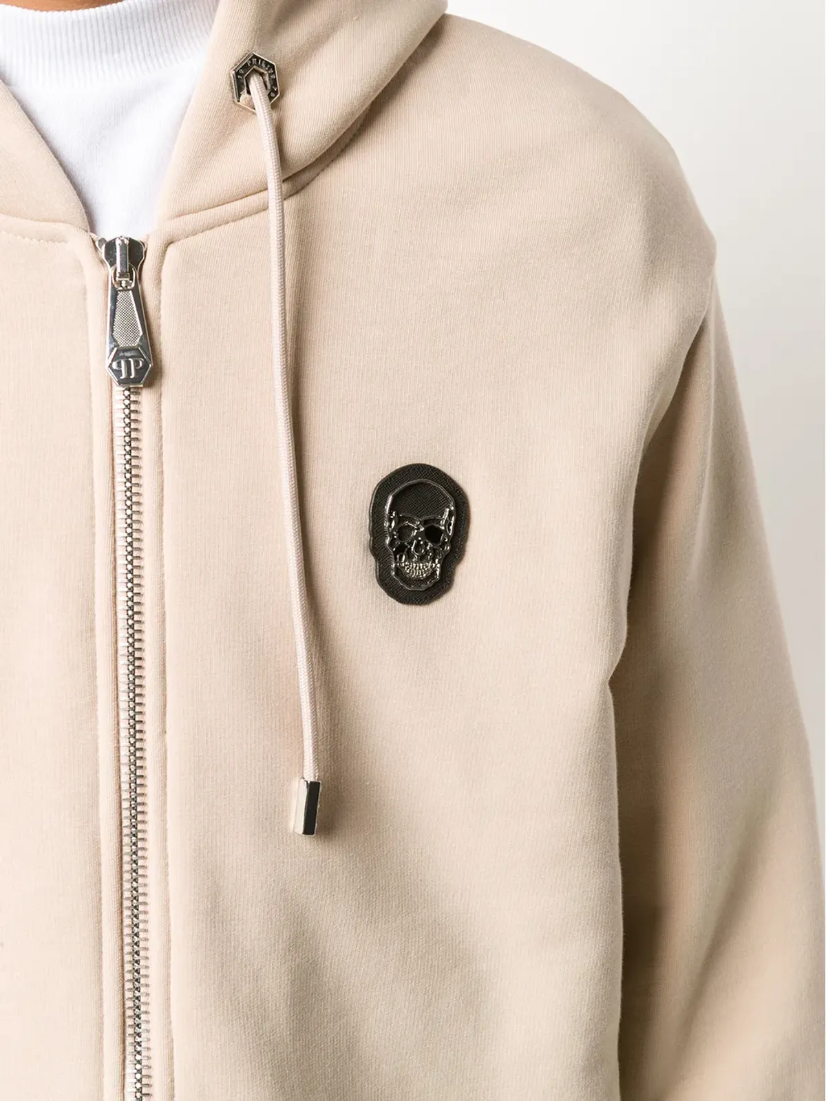 Philipp Plein スカルジップフードパーカー - 画像5