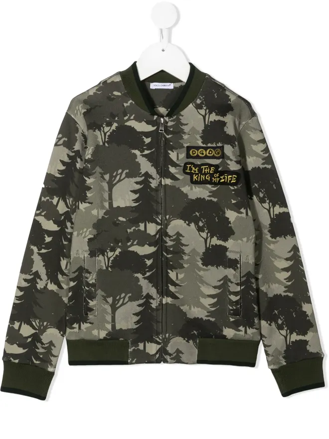 Dolce & Gabbana Kids Dolce & Gabbana Kids フォレストプリント ボンバー ジャケットの商品画像