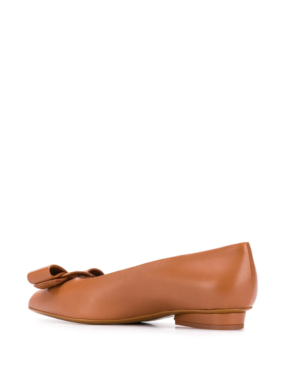 Ferragamo Vara bow フラットパンプス ブラウン - 画像3