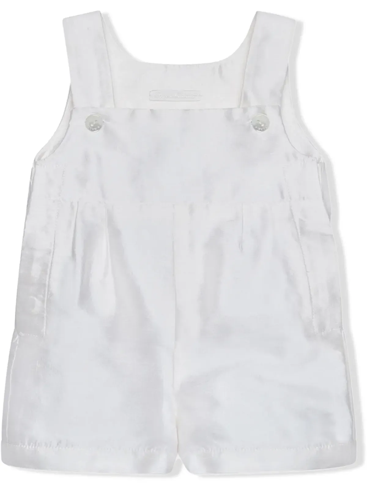 Dolce & Gabbana Kids ノースリーブ シルク ロンパース - White - 画像1
