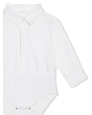 Dolce & Gabbana Kids シャツスタイル コットン ボディスーツ - ホワイト - サムネイル3
