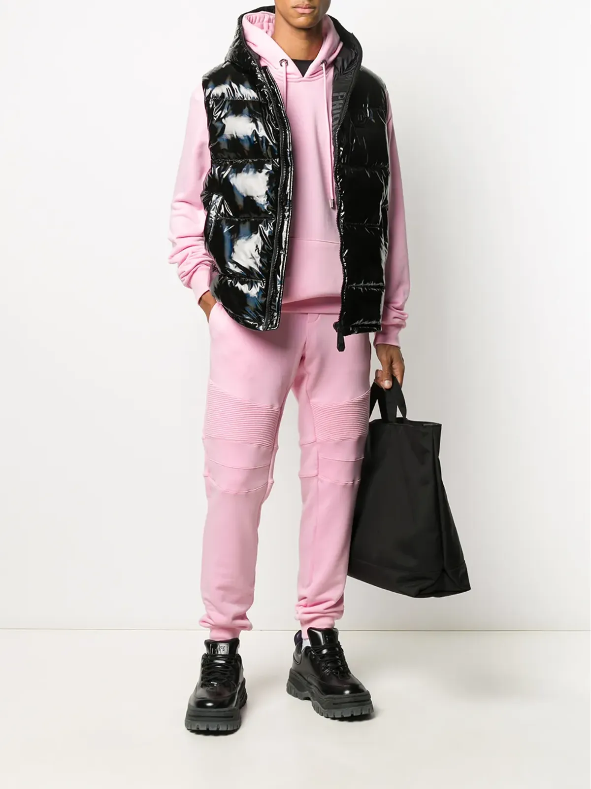 Philipp Plein キルティングディテール付きピンクのトラックパンツ - 画像2