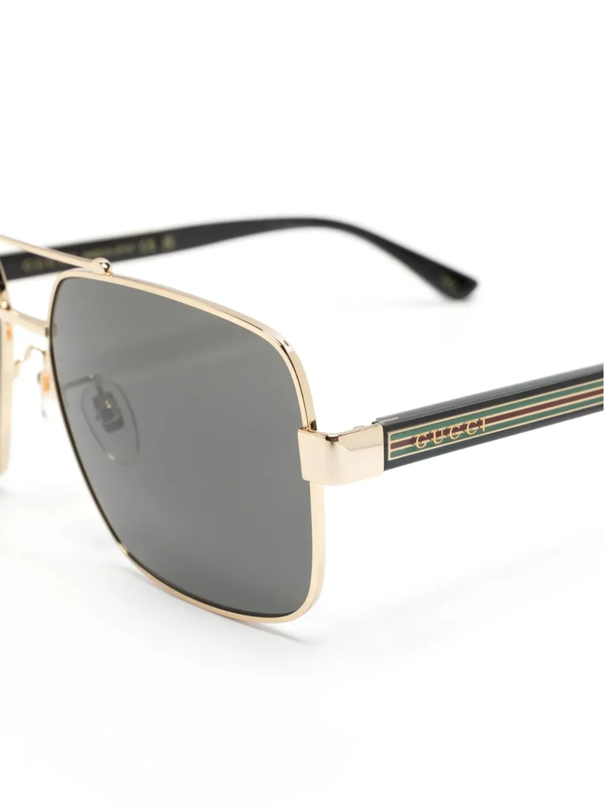 Gucci Eyewear ウェブアームサングラス - ゴールド - 画像3