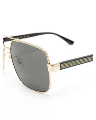 Gucci Eyewear ウェブアームサングラス - ゴールド - サムネイル3