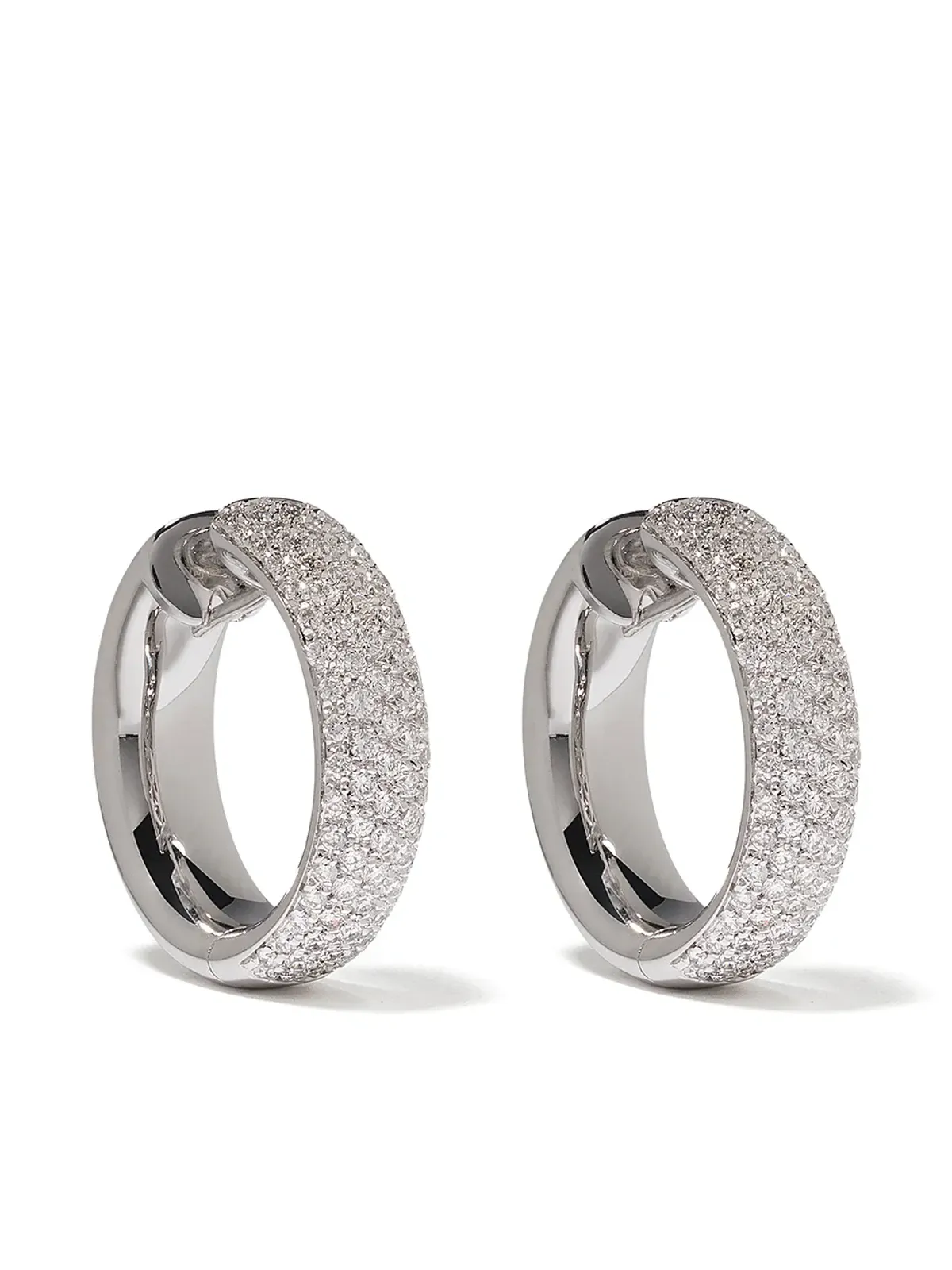 LEO PIZZO 18kt ホワイトゴールド ダイヤモンド フープピアス - シルバー - 画像1
