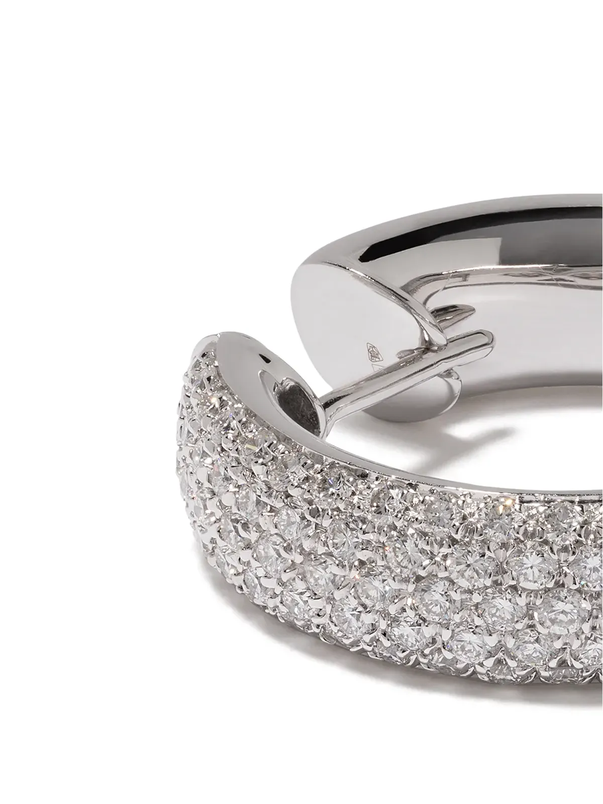 LEO PIZZO 18kt ホワイトゴールド ダイヤモンド フープピアス - シルバー - 画像3