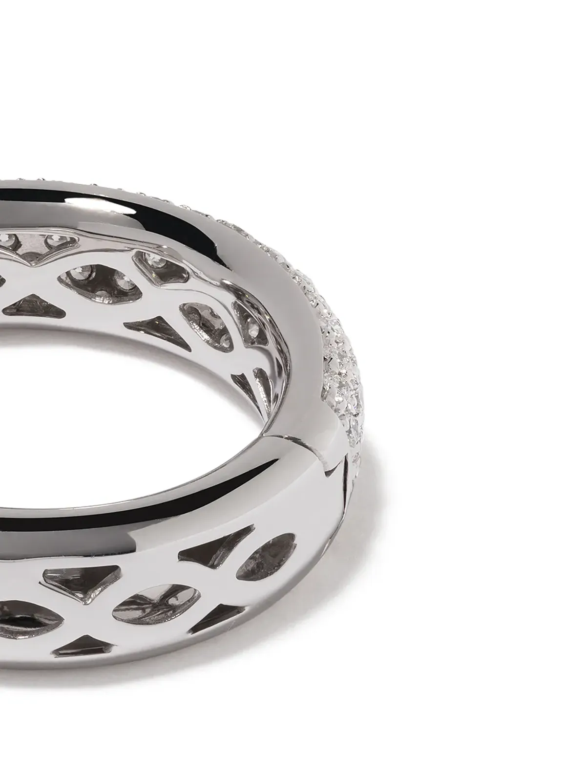 LEO PIZZO 18kt ホワイトゴールド ダイヤモンド フープピアス - シルバー - 画像4
