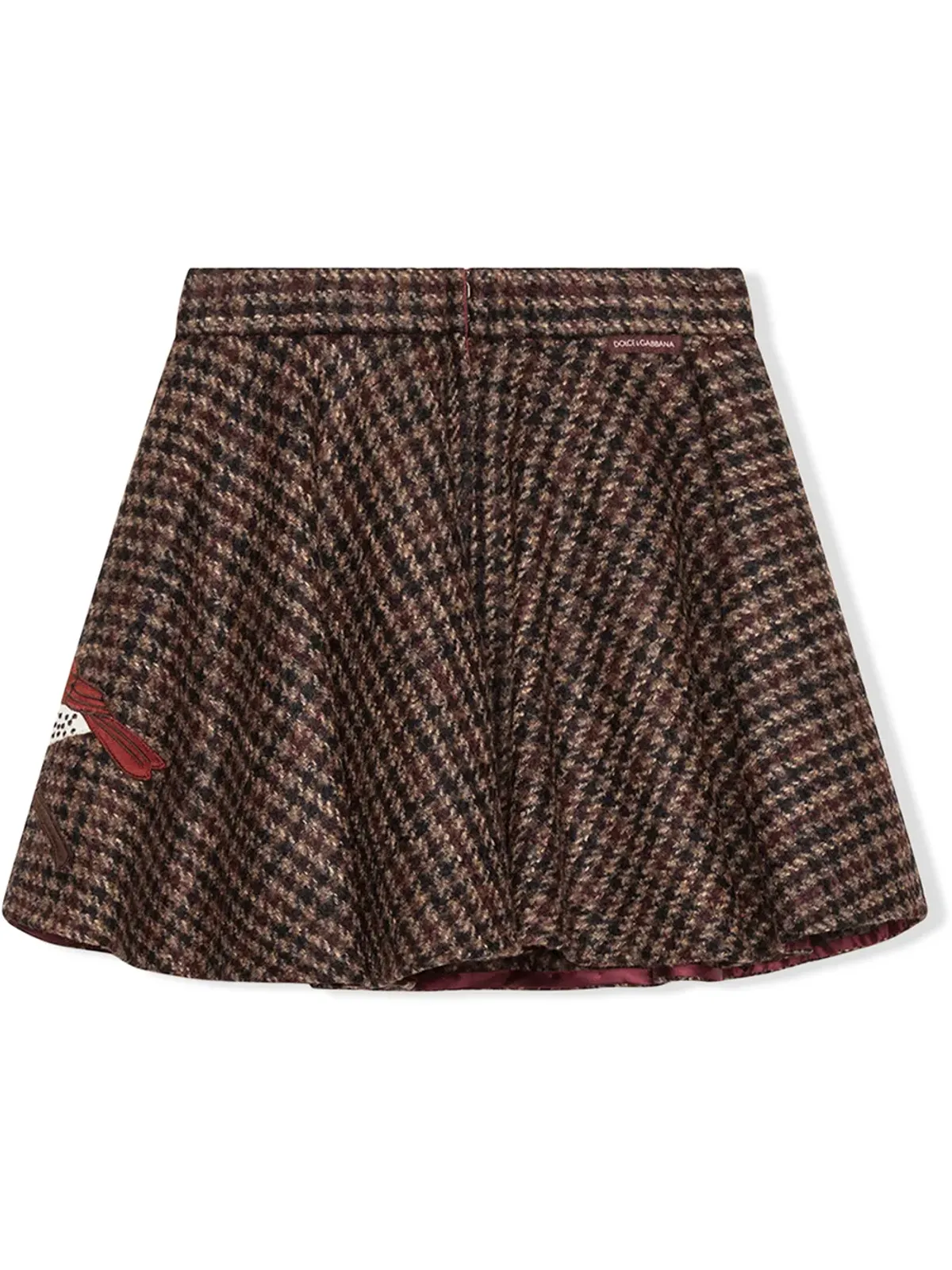 Dolce & Gabbana Kids 刺繍入りツイードのスケータースカート - ブラウン - 画像2