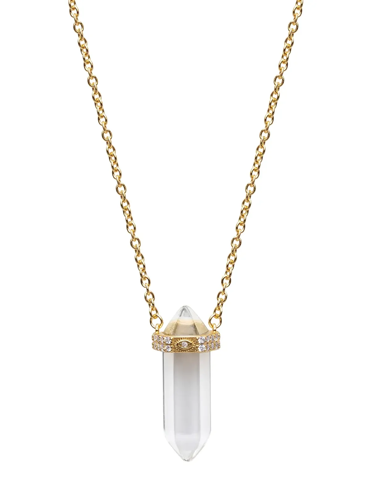 Nialaya Jewelry クォーツ ペンダントチェーン ネックレス - White - 画像1