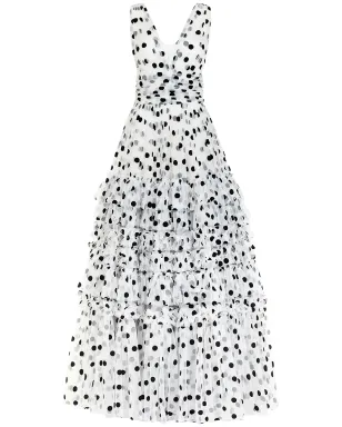Dolce & Gabbana ポルカドットプリント・チュール・マキシドレス - ホワイト - サムネイル1