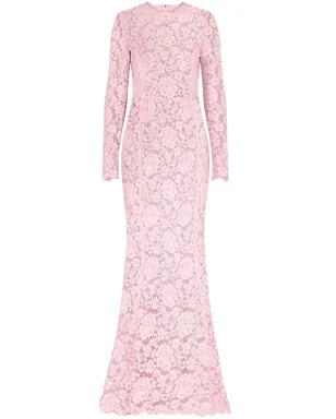 Dolce & Gabbana レースオーバーレイのトレイン付きマキシドレス - Pink - サムネイル1