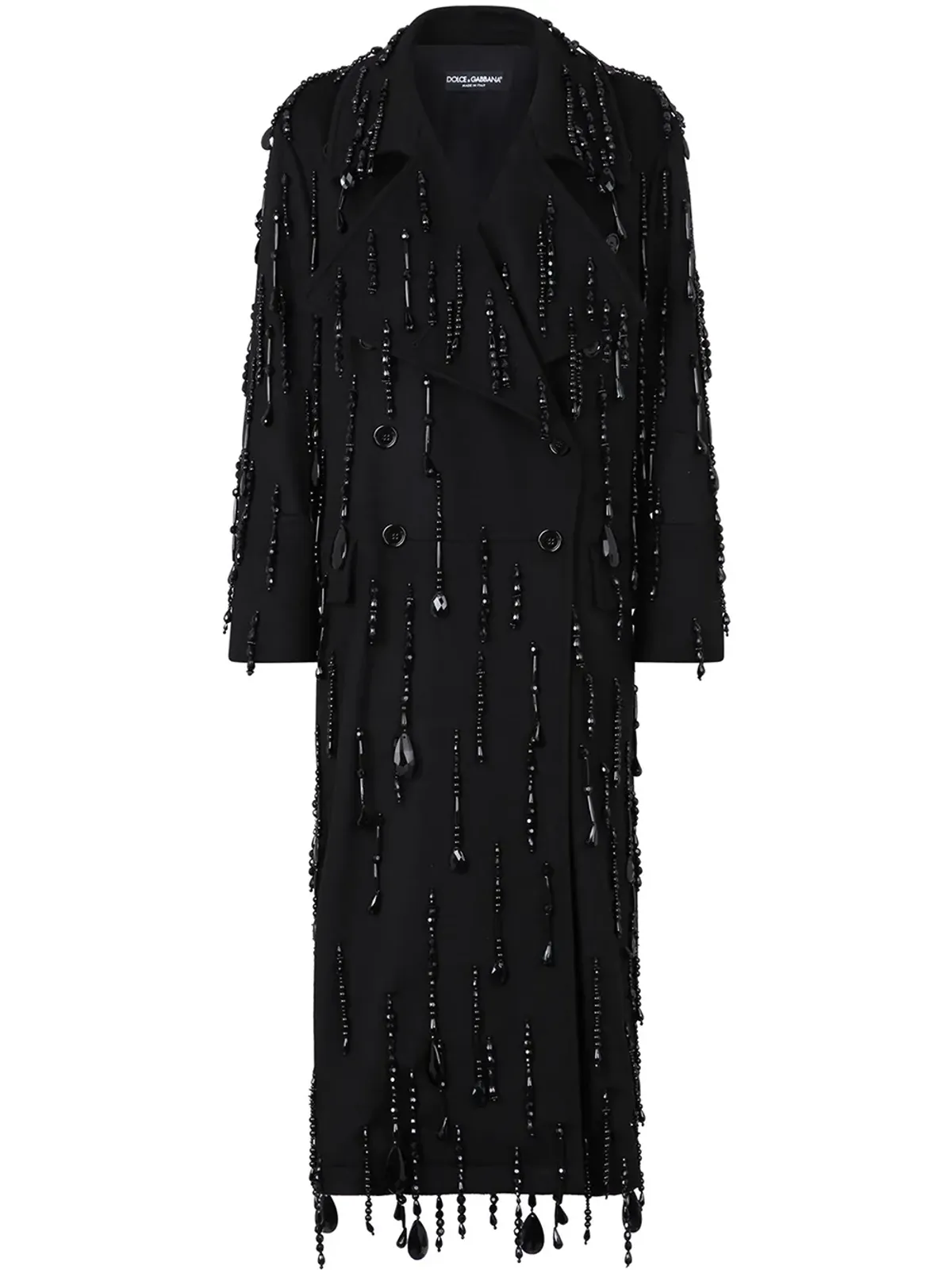 Dolce & Gabbana ビーズ装飾ダブルブレストコート ブラック - 画像1