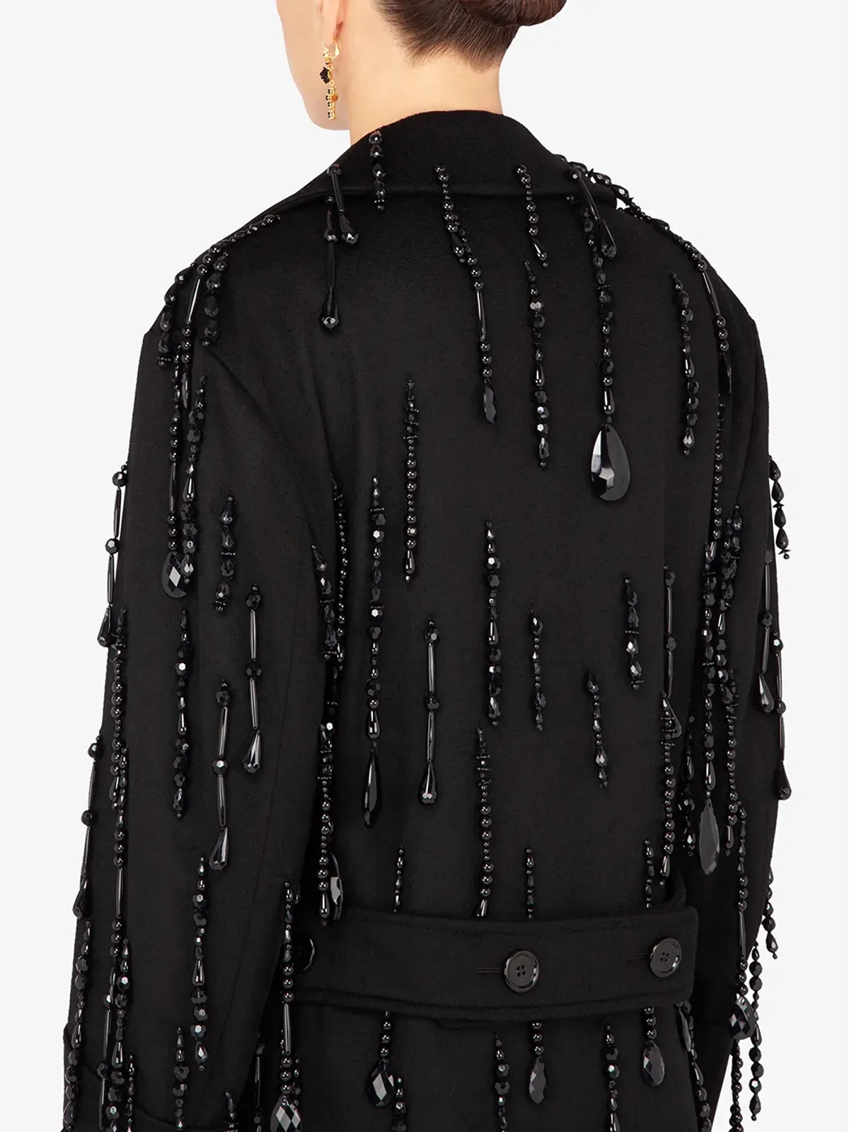 Dolce & Gabbana ビーズ装飾ダブルブレストコート ブラック - 画像5