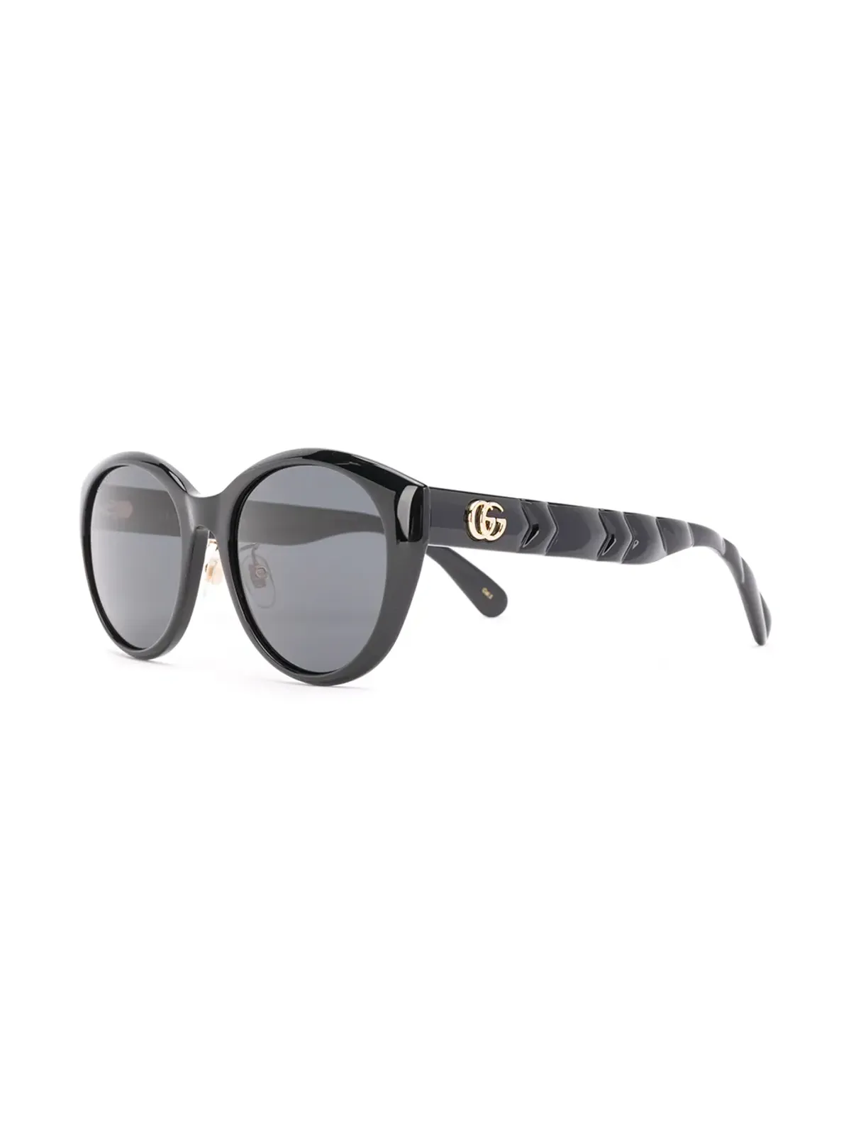 Gucci Eyewear シェブロンディテール サングラス ブラック - 画像2