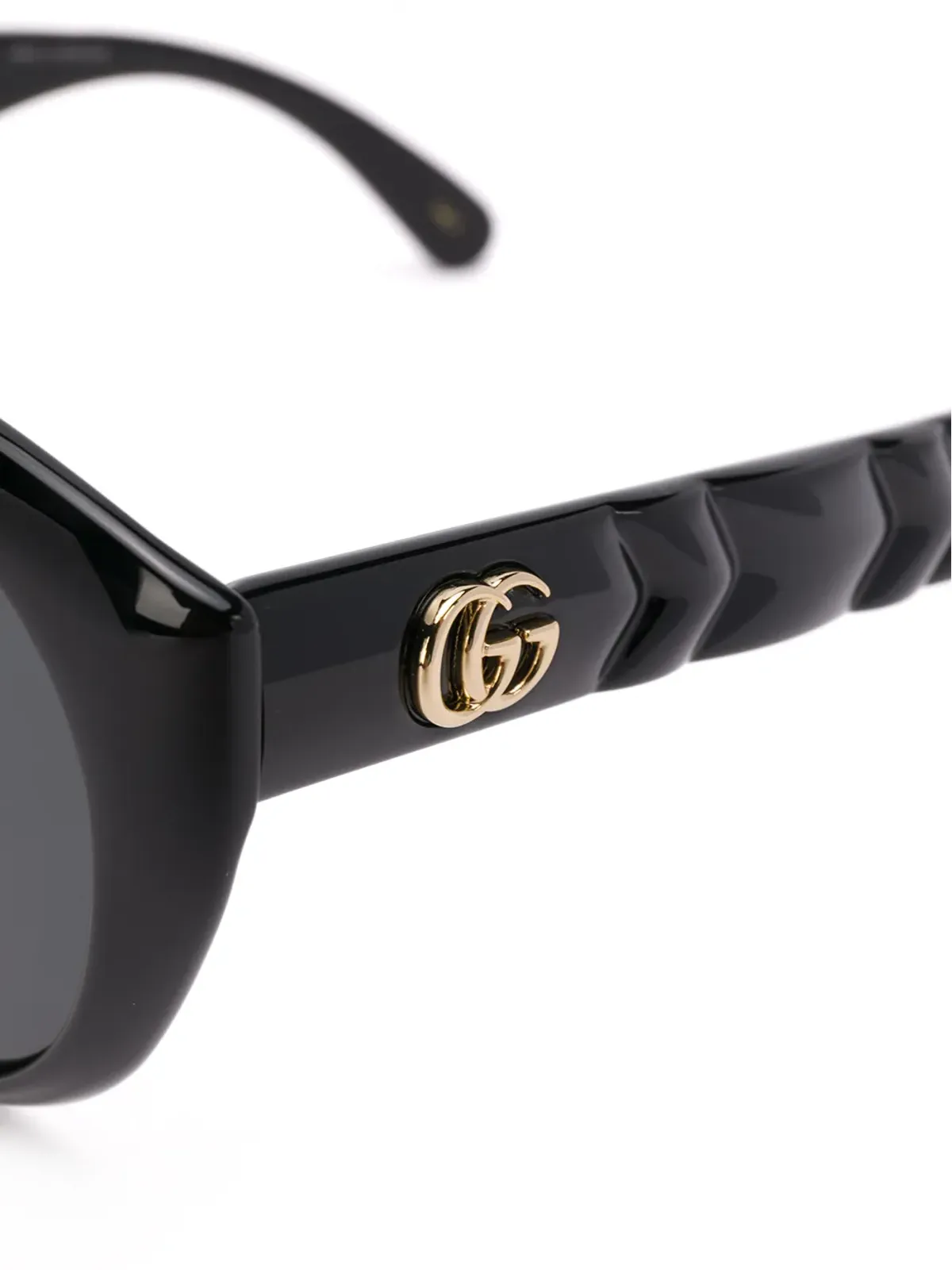 Gucci Eyewear シェブロンディテール サングラス ブラック - 画像3